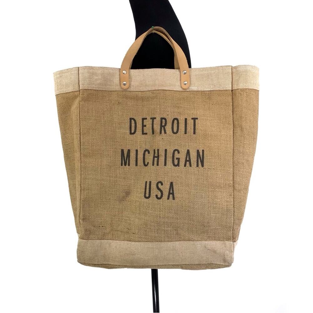 APOLIS Market Bag "Detroit Michigan USA" Natural